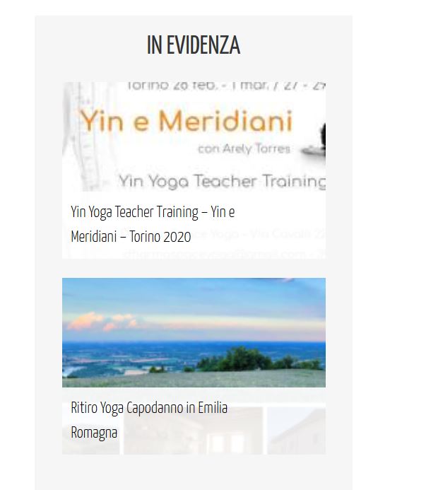Sezione In evidenza portale EventiYoga