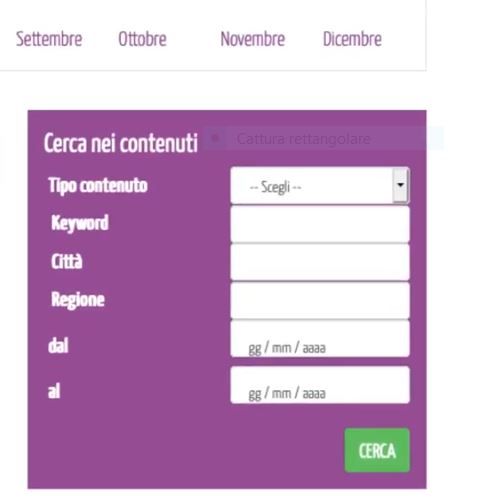 Ricerca semplice portale EventiYoga