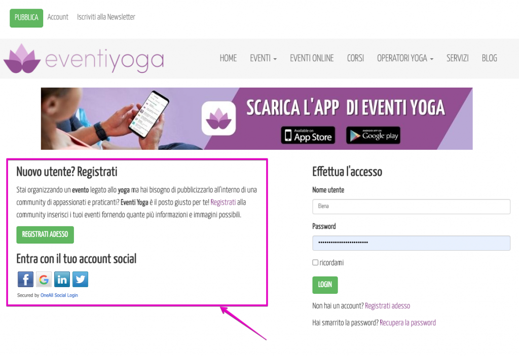 Insegnante yoga su Eventiyoga