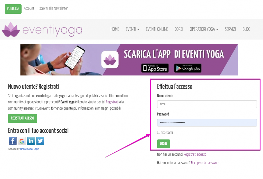 Insegnante yoga su Eventiyoga