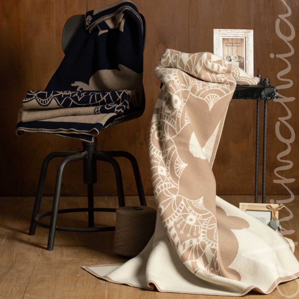 Plaid in Cashmere 100%. MAGIA. Personalizzabile con nome